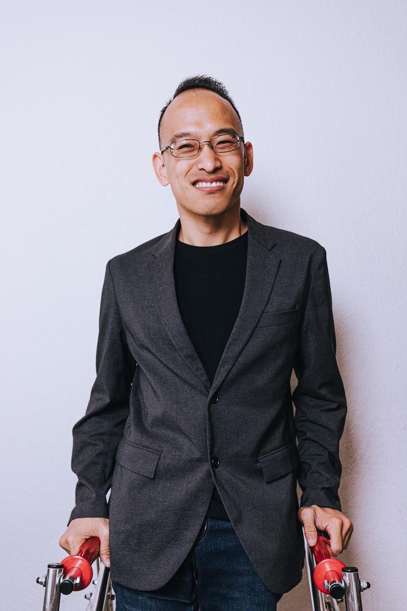 Gary Duong using a walking frame - Founder at Chicable